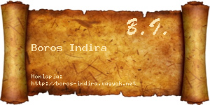 Boros Indira névjegykártya