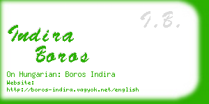 indira boros business card